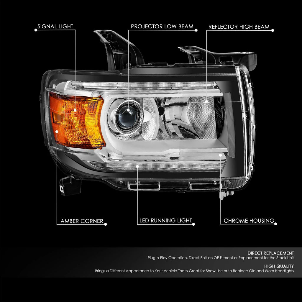 Chrome Amber LED Projector Headlight Assembly for Canyon (2015–2022)