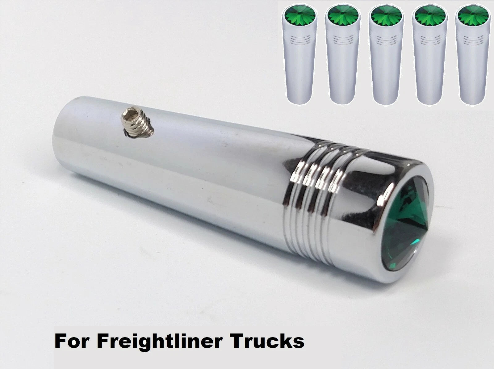 Toggle Switch Extensions Green Crystal Chrome Set for Freightliner (2010–2024)