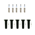 Set of 5 Bosch Platinum Spark Plugs & NGK Coil Boots for Canyon Colorado H3 H3T