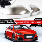 Pair / Chrome Side Wing Mirror Cap Covers for Audi TT TTS FV (2014–2023)