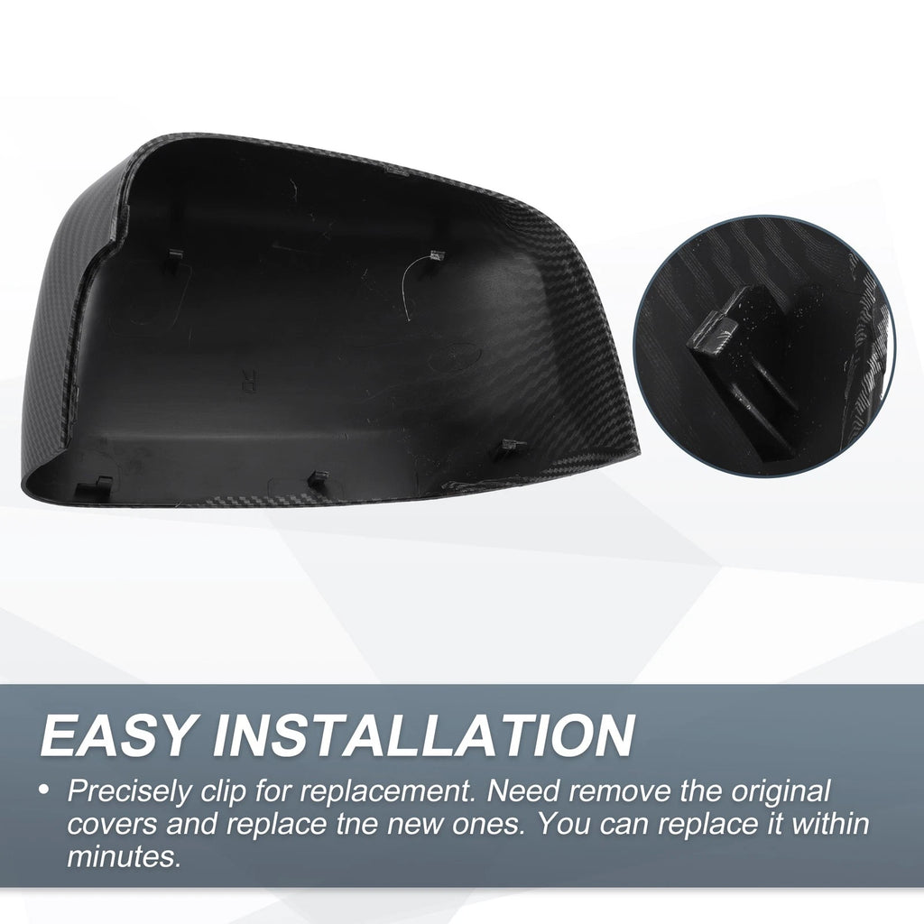 Set of 2 Rearview Mirror Cover Caps Black Carbon Fiber for Jeep Grand Cherokee (2011–2021)