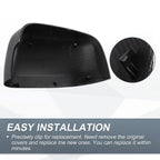 Set of 2 Rearview Mirror Cover Caps Black Carbon Fiber for Jeep Grand Cherokee (2011–2021)
