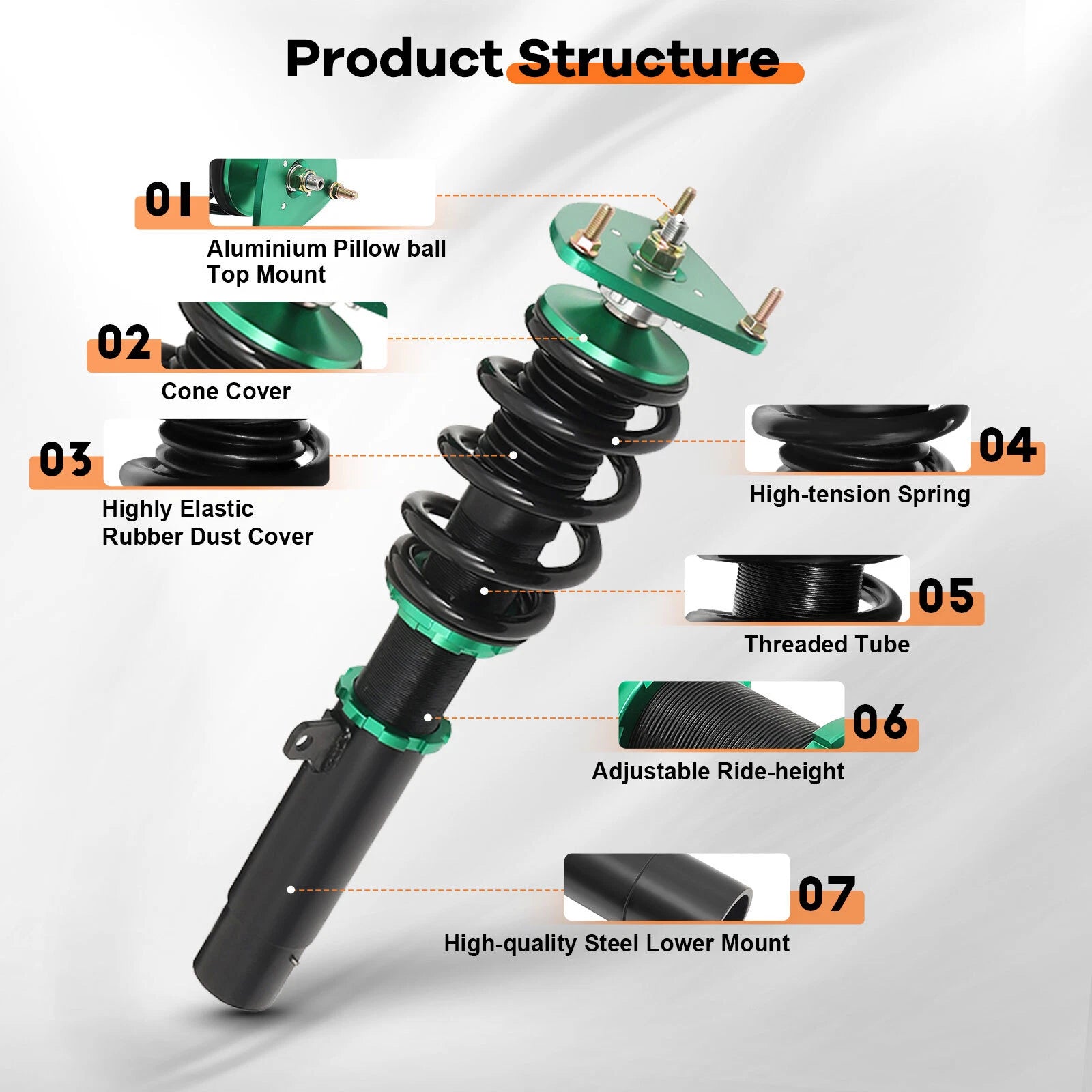 Coilovers for Mazda 3 (2004-2009) Adjustable Height Suspension