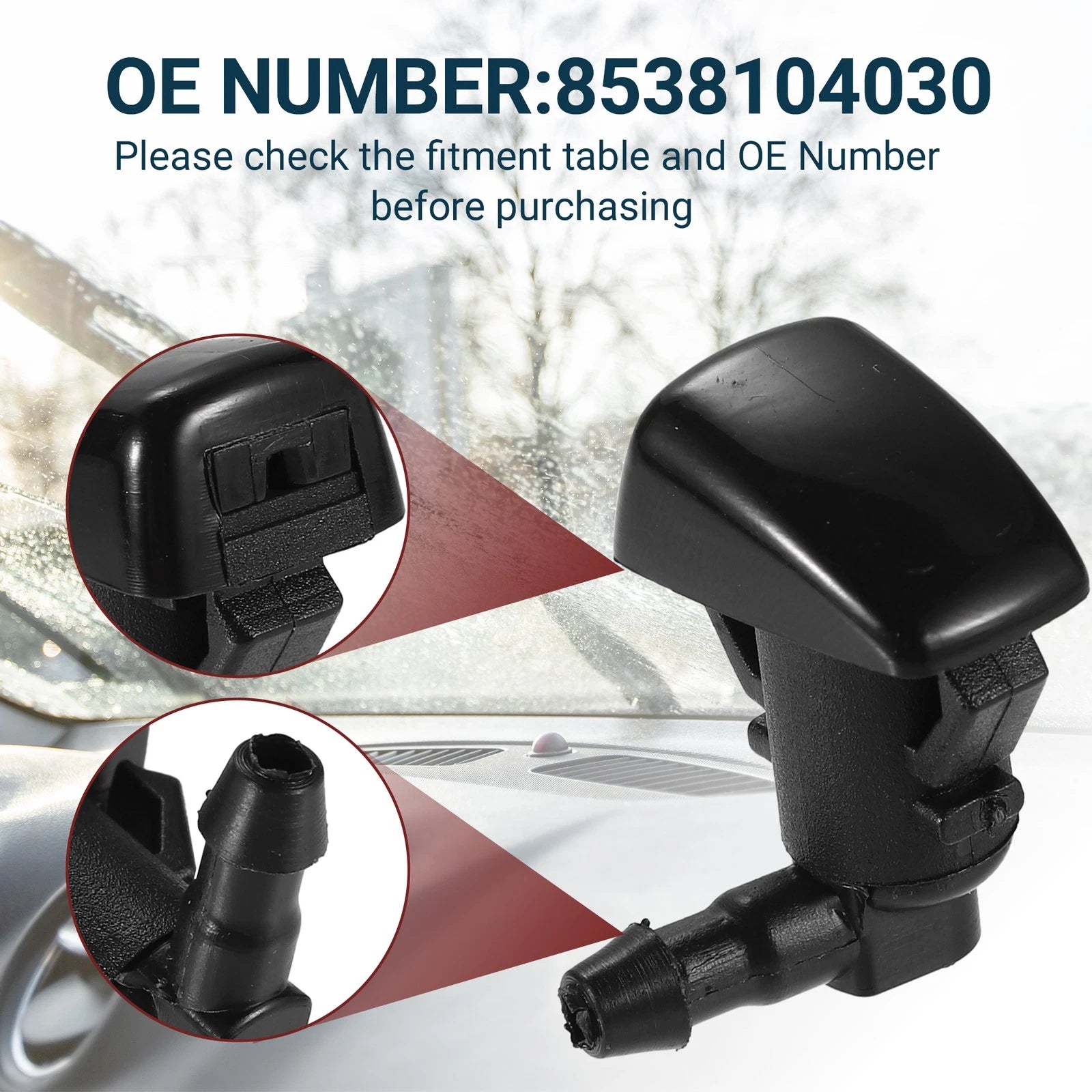 Set of 1 Windshield Washer Nozzle for Toyota Tacoma (2005–2023)