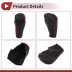 1 Pc Gear Shift Knob Cover for BMW 3 Series E90 (2004–2012) Black Red Faux Leather
