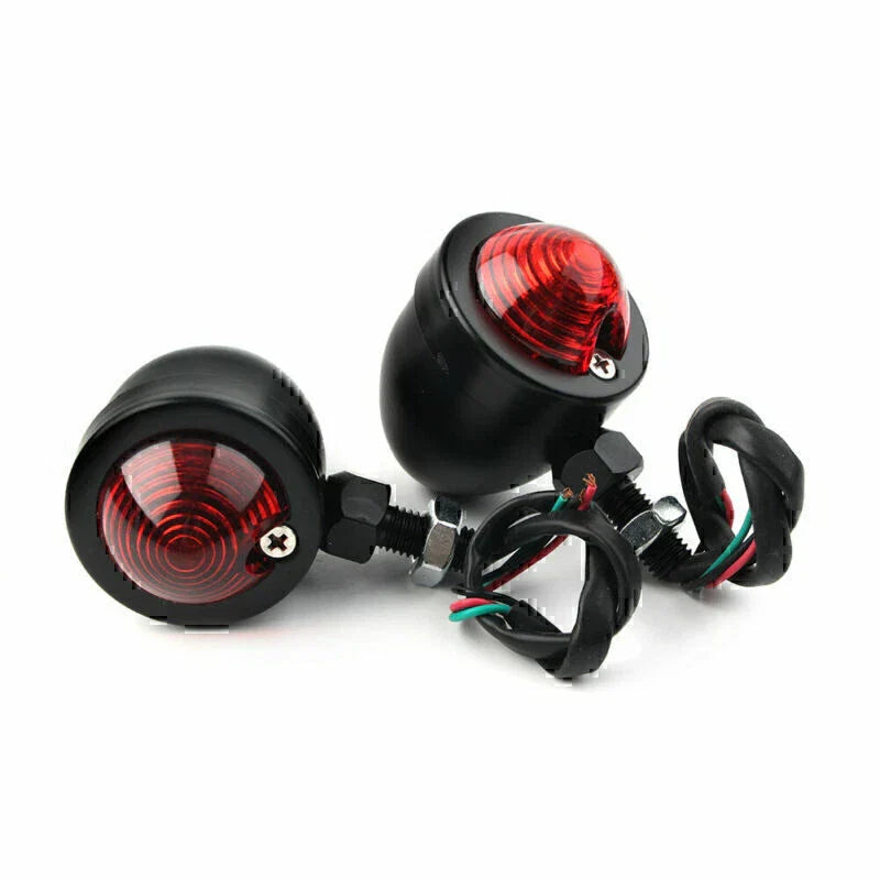 12V Motorcycle Turn Signal Lights - Red Blinker Indicators for Universal Models