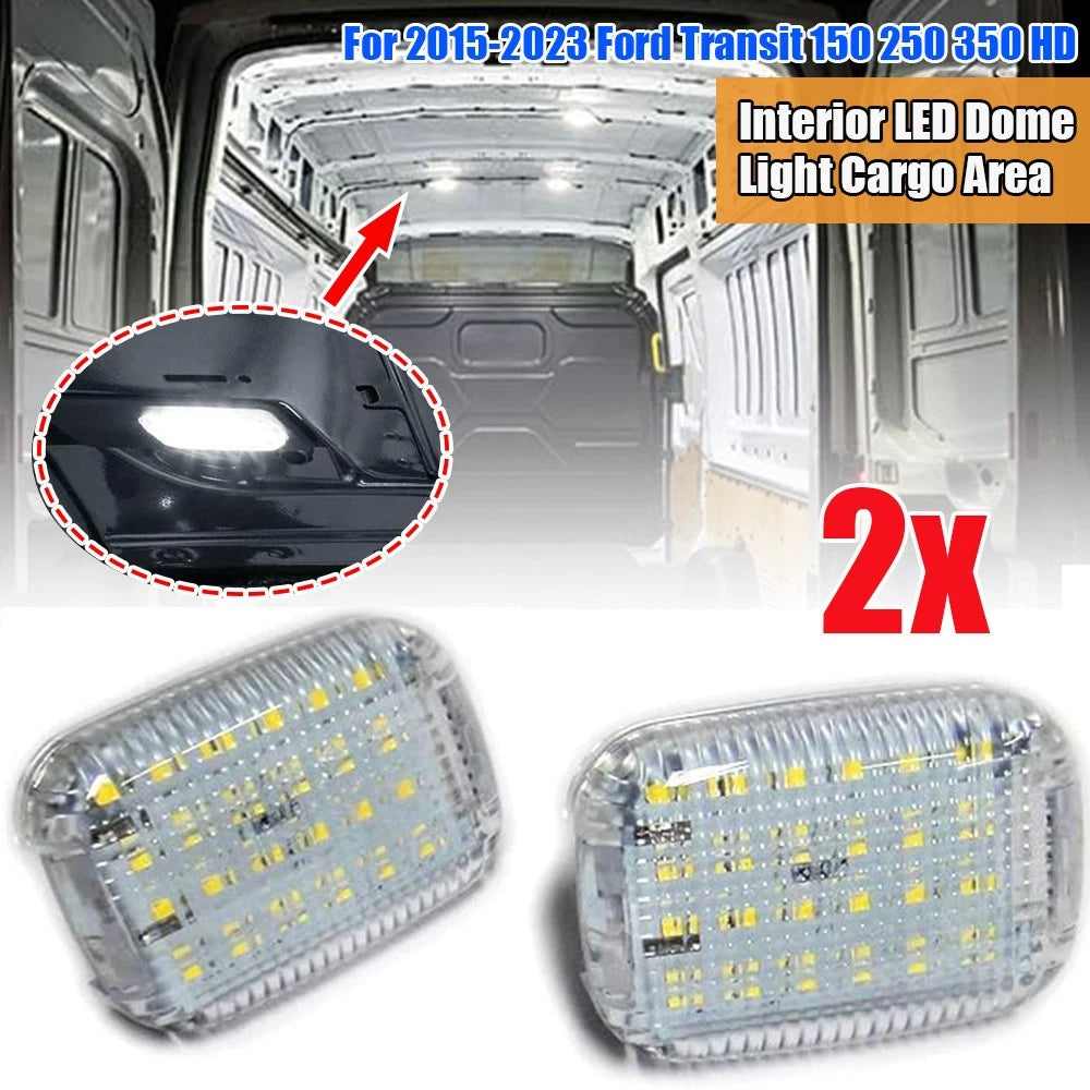 2X 12V 24 LED Ceiling Dome Lights for Ford Transit (2015–2024)