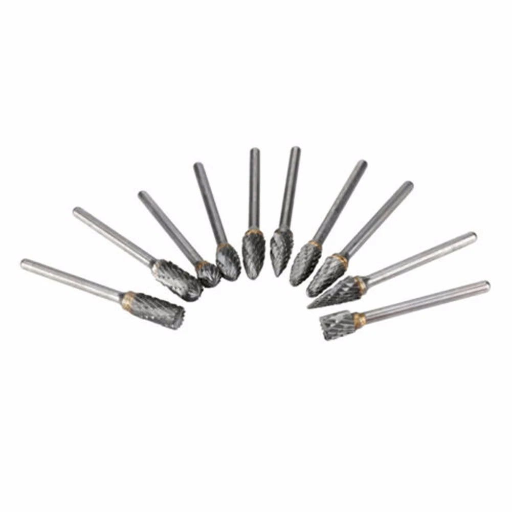 10PCS Tungsten Carbide Rotary Point Burrs for Die Grinder