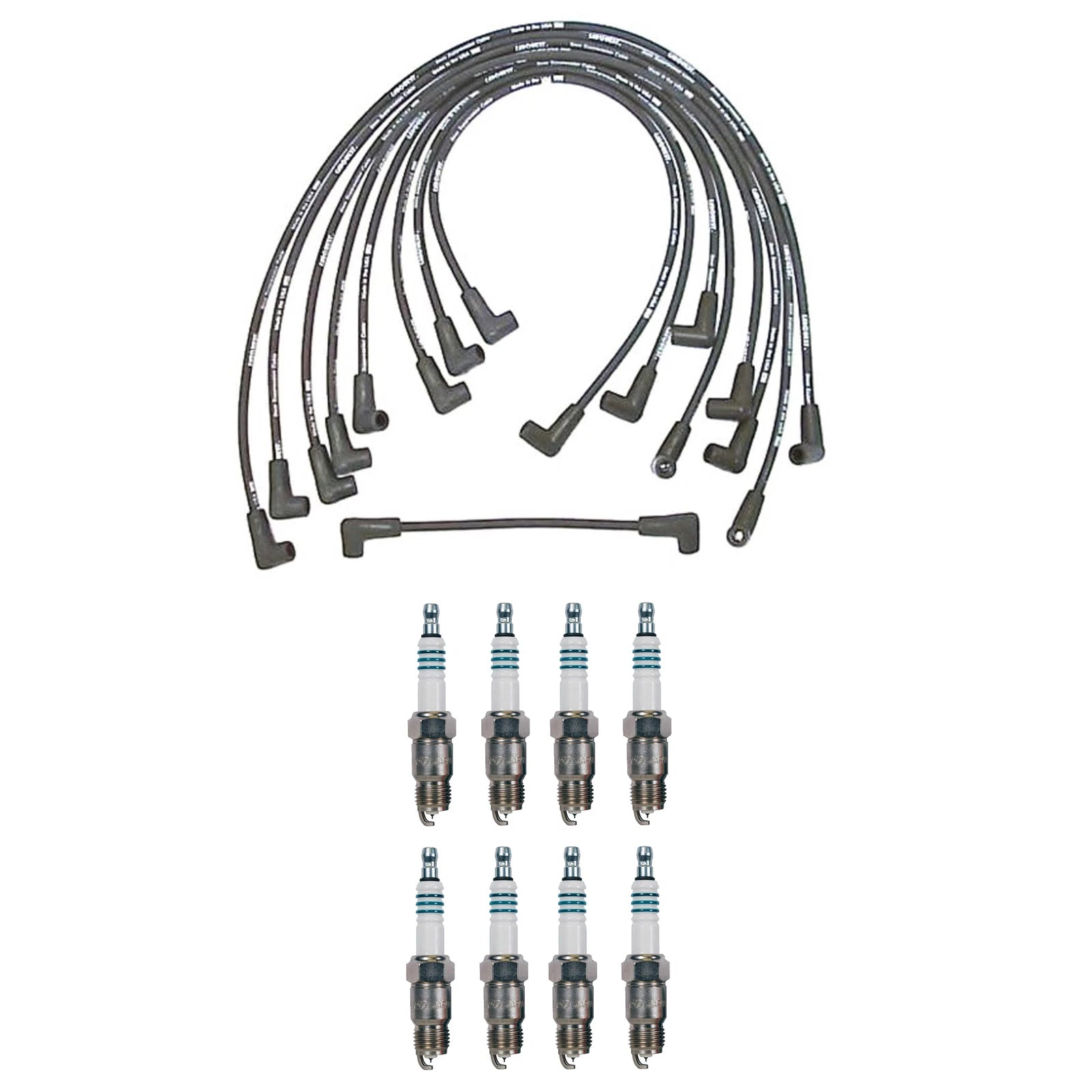 Denso 8mm Wire Set & 8 Iridium Power Spark Plugs Kit for Chevy GMC V8 (0.044)