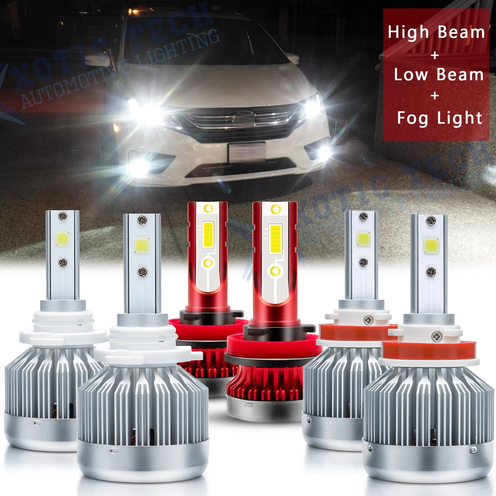 Combo LED Headlight High Low Beam and Fog Light for Honda Odyssey (2011–2020)