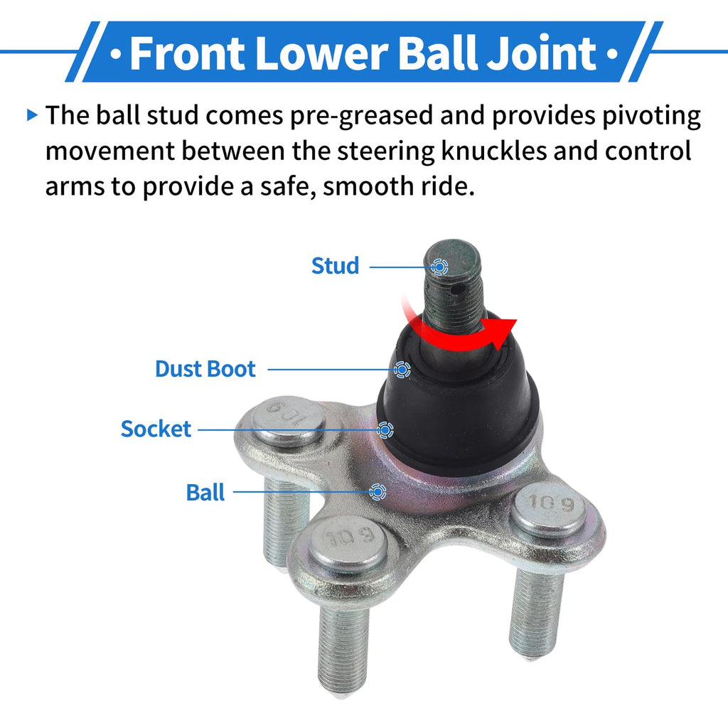 2X Front Lower Ball Joints for Honda Accord (2018–2024) No.K100424/51220TVAA01
