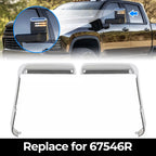 Chrome Top & Side Mirror Cover for Chevy Silverado GMC Sierra HD 2500 3500 (2020–2024)