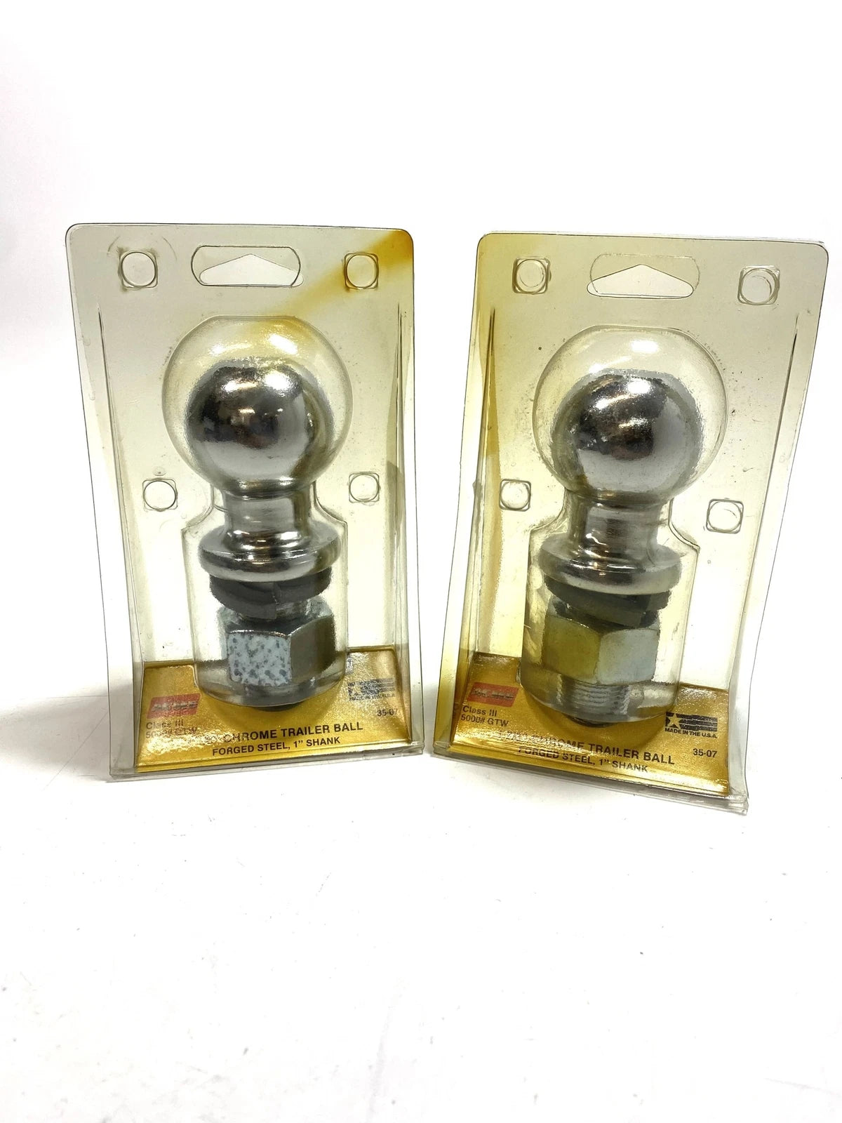 Set of 2 Chrome Trailer Balls for Acme 35-07 (1 7/8'', 1'' Shank)