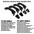 Set of 4 Gloss Black Painted Door Handles for Silverado Sierra (2014–2019)
