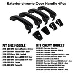 Set of 4 Gloss Black Painted Door Handles for Silverado Sierra (2014–2019)