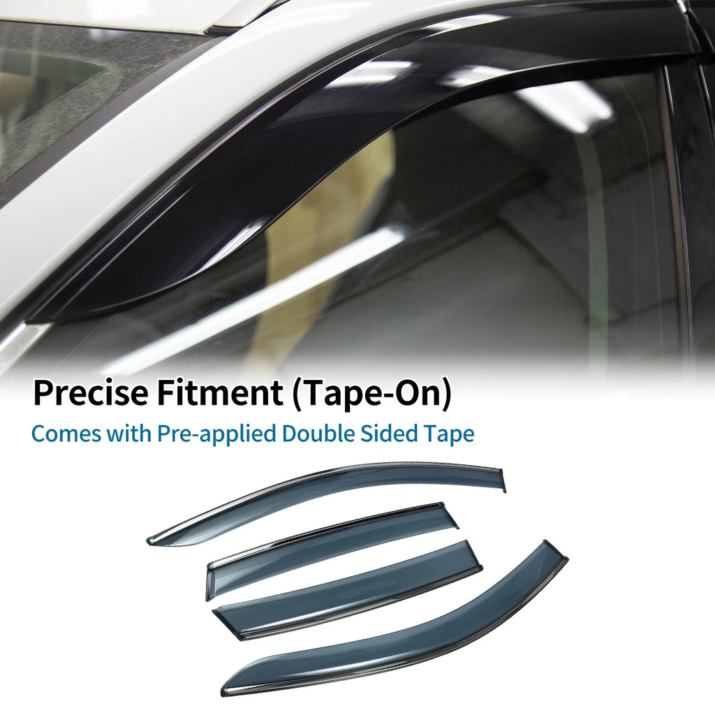 Set of 4 Window Deflectors for Honda CR-V (2007–2011) Black Vent Visors