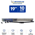 Set of 10 Michelin Radius Beam Wiper Blades 19" Curved All-Weather