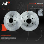 Rear Drilled Brake Rotor & Ceramic Pad for Ford Taurus (1996-2007)