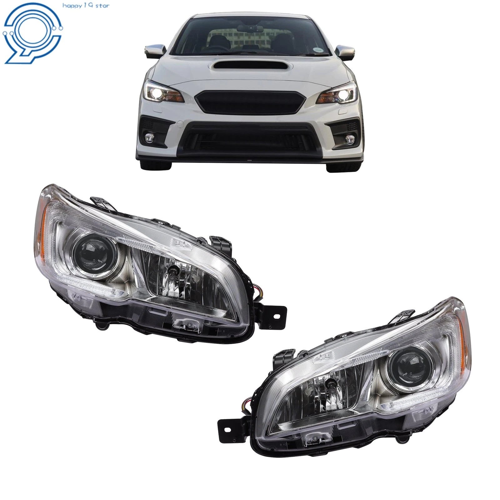 Set of 2 Halogen Headlights for Subaru WRX (2015-2021)