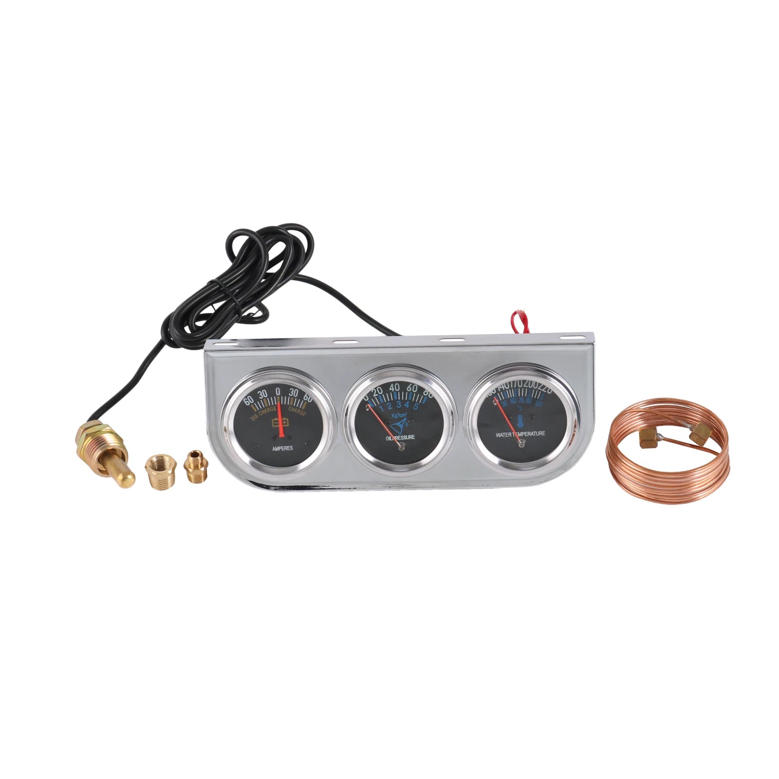 Set of 3 Chrome Gauges for Universal Vehicles (52mm)