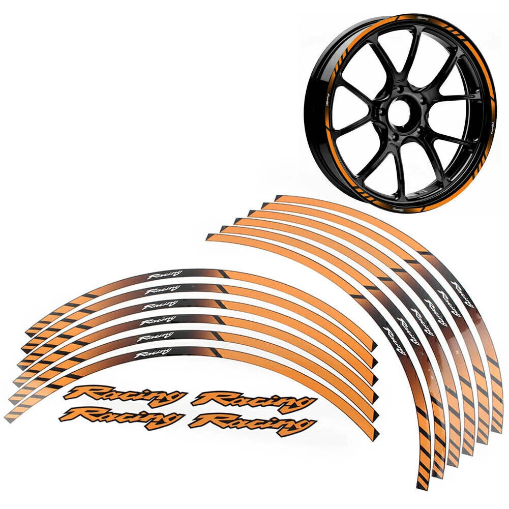 Set of 20 Motorcycle Wheel Rim Tape Decal Stripes 17" 18" Universal