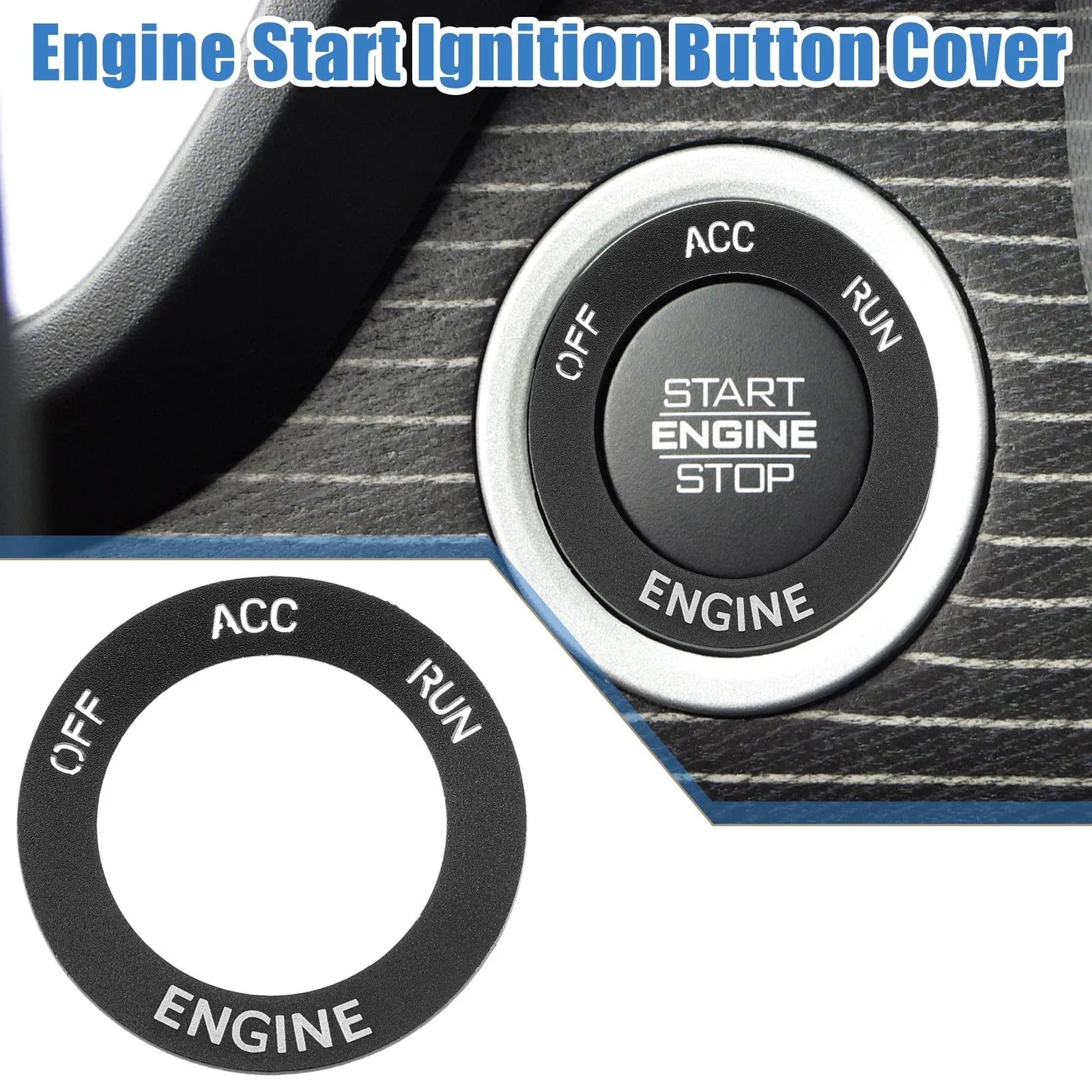 Engine Start Button Sticker for Dodge Charger Challenger Aluminum Alloy Black
