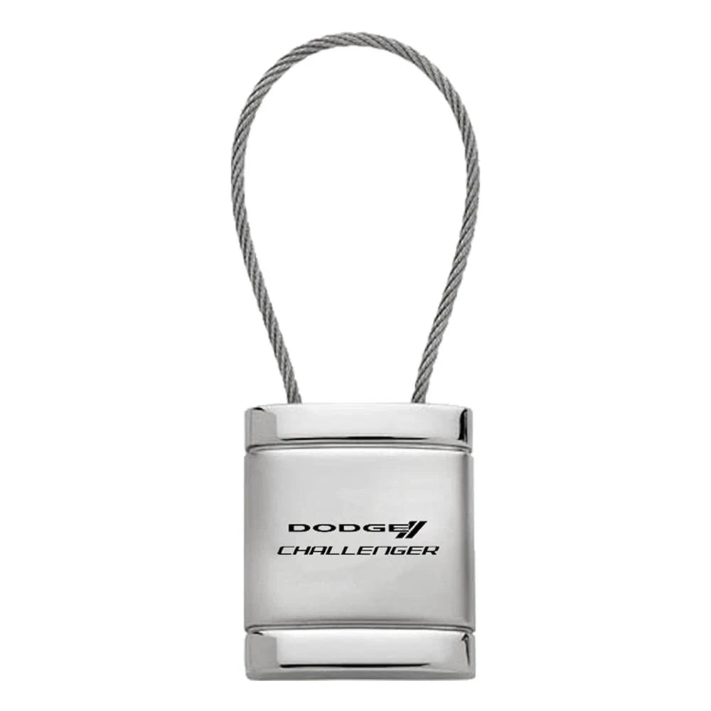 Satin-Chrome Cable Keychain - Officially Licensed for Dodge Challenger