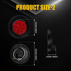 2X 2.5" Round LED Side Marker Clearance Lights for Truck Trailer (Red & Amber)