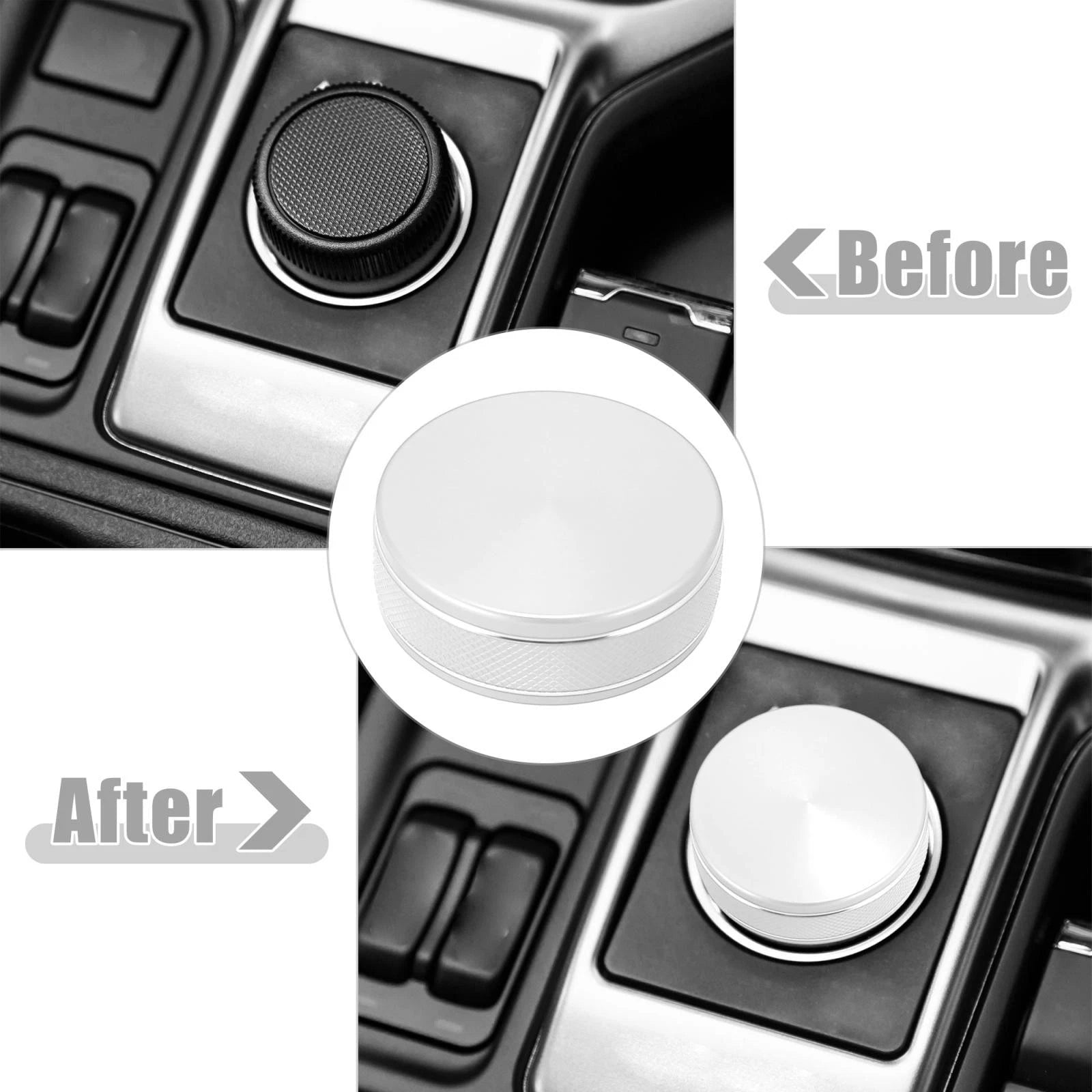 Model Knob Cover for Subaru Forester Impreza XV Crosstrek (2019–2021) Silver Tone