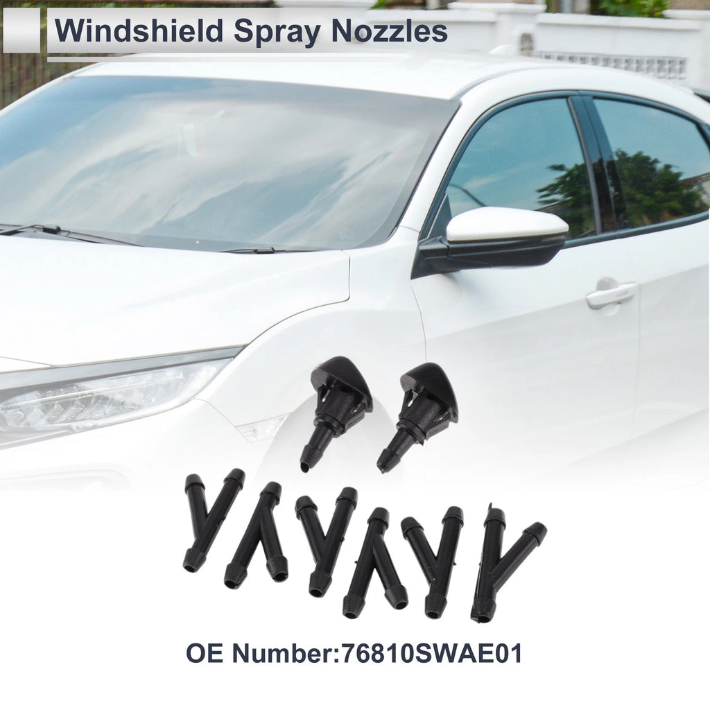 Washer Nozzle Set of 6 w/ Hose Connector for Honda (No. 76810SWAE01)