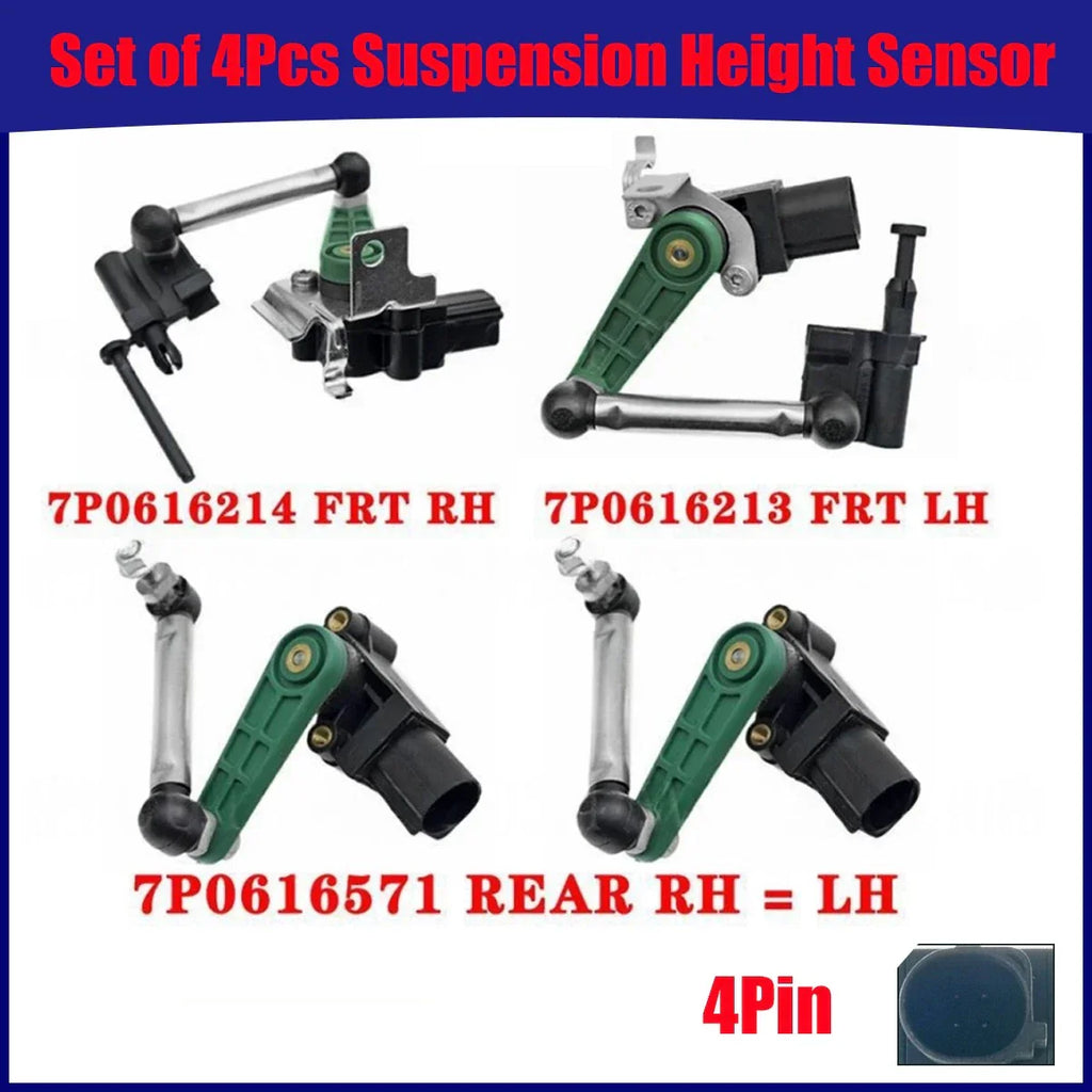 Set 4Pcs Front Rear Suspension Height Sensor for Volkswagen Touareg (2011–2018)
