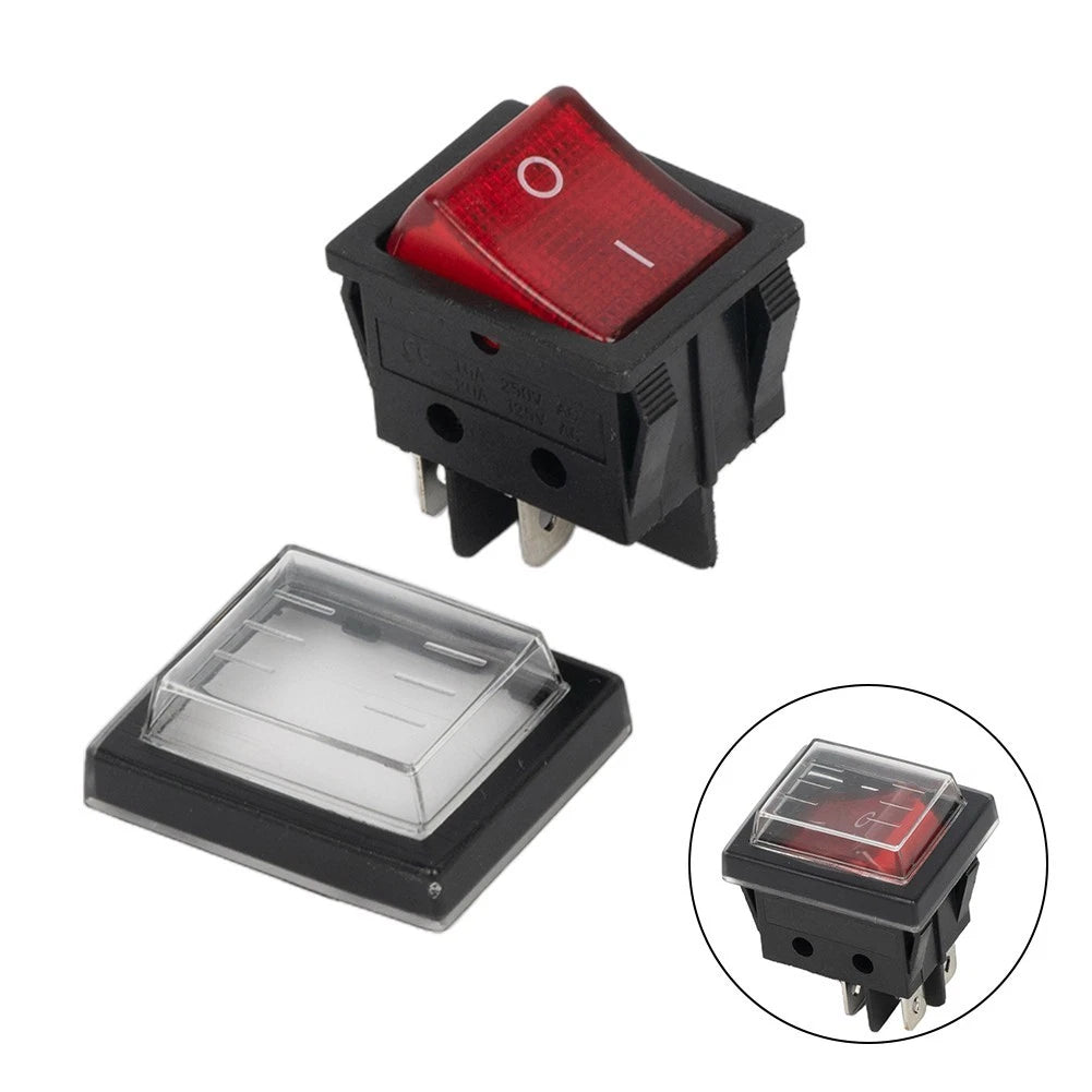 2X Illuminated Rocker Switch 4 Pins for Universal Applications