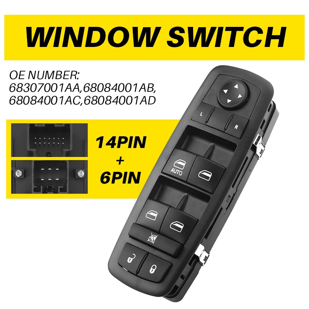 Master Window Control Switch for Dodge Journey (2017–2019) Blue Light