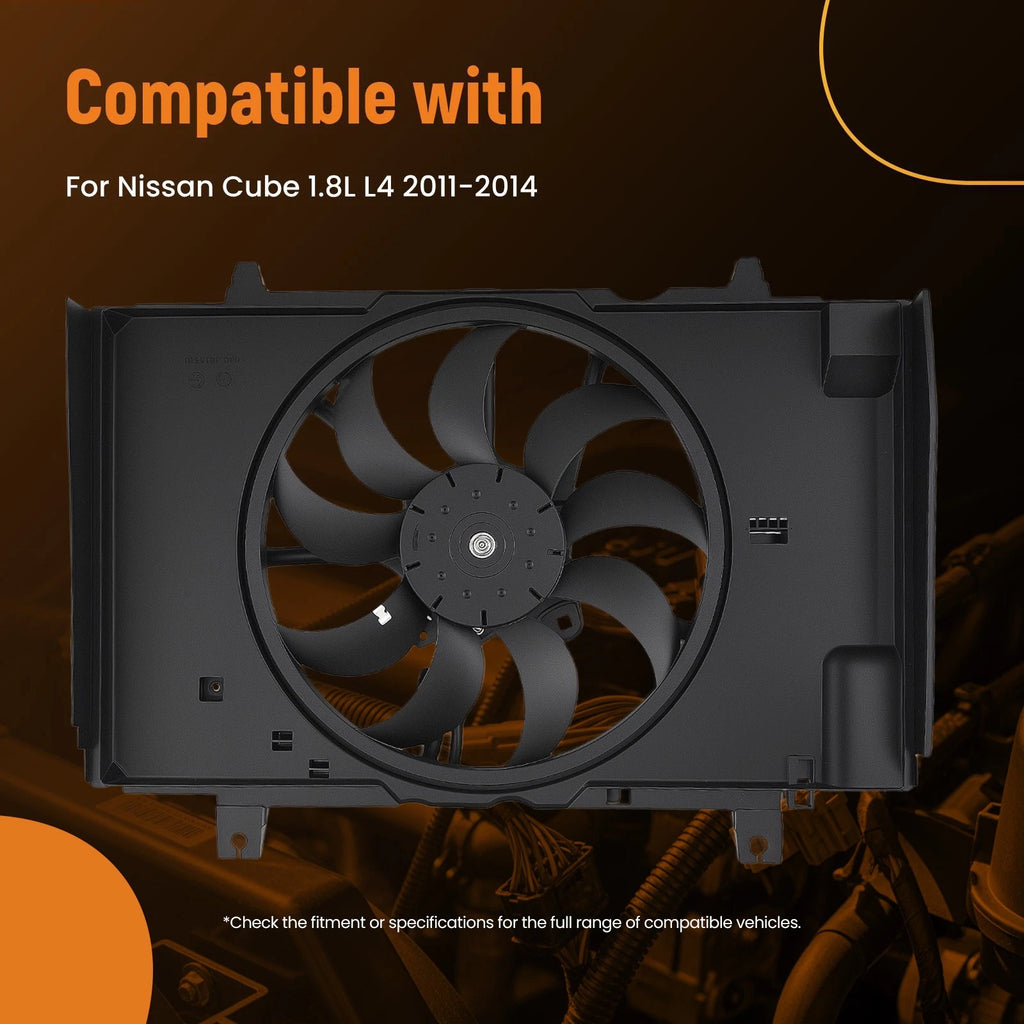 Cooling Fan Assembly for Nissan Cube 1.8L (2011–2014) 214811FC0A 9-Blade 600W
