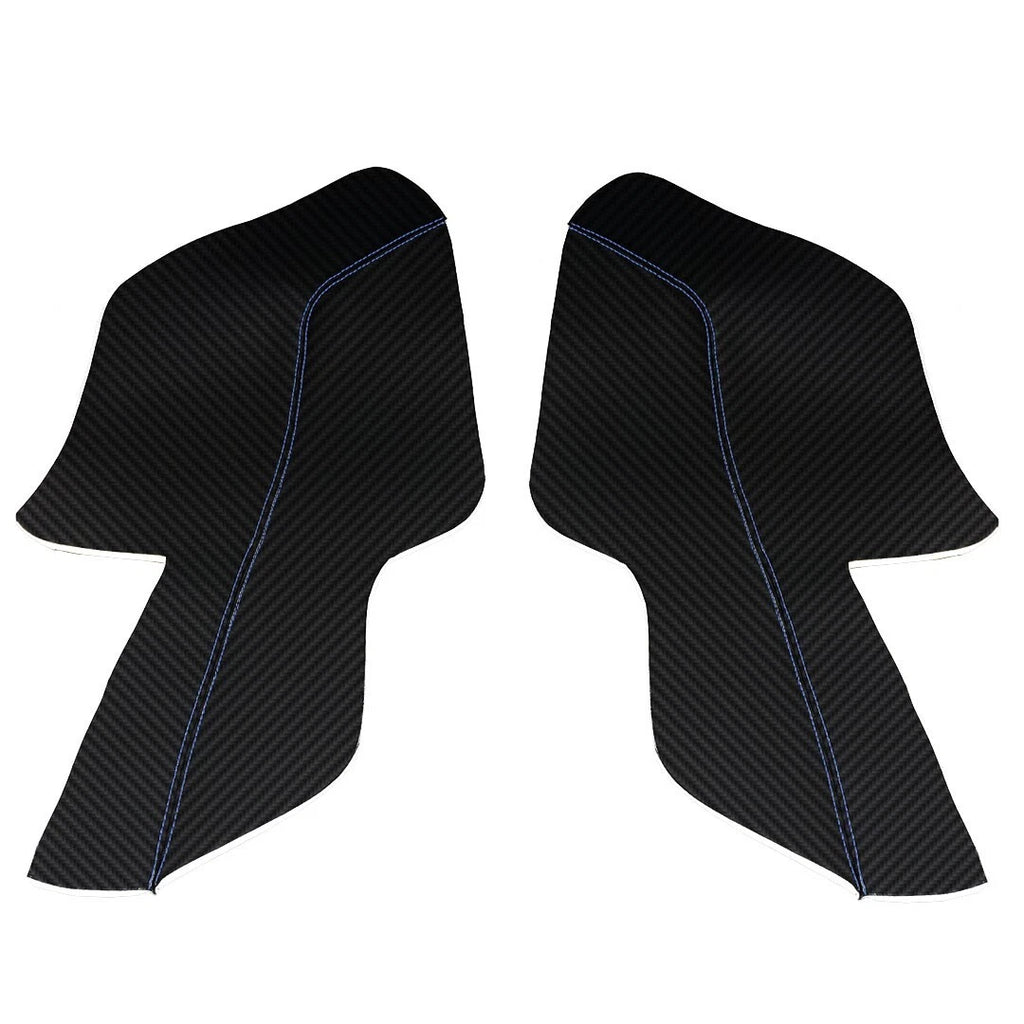 PVC Carbon Door Panel Insert for Ford Mustang (2015–2020) Blue