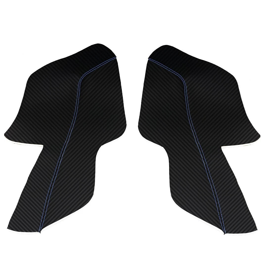 PVC Carbon Door Panel Insert for Ford Mustang (2015–2020) Blue