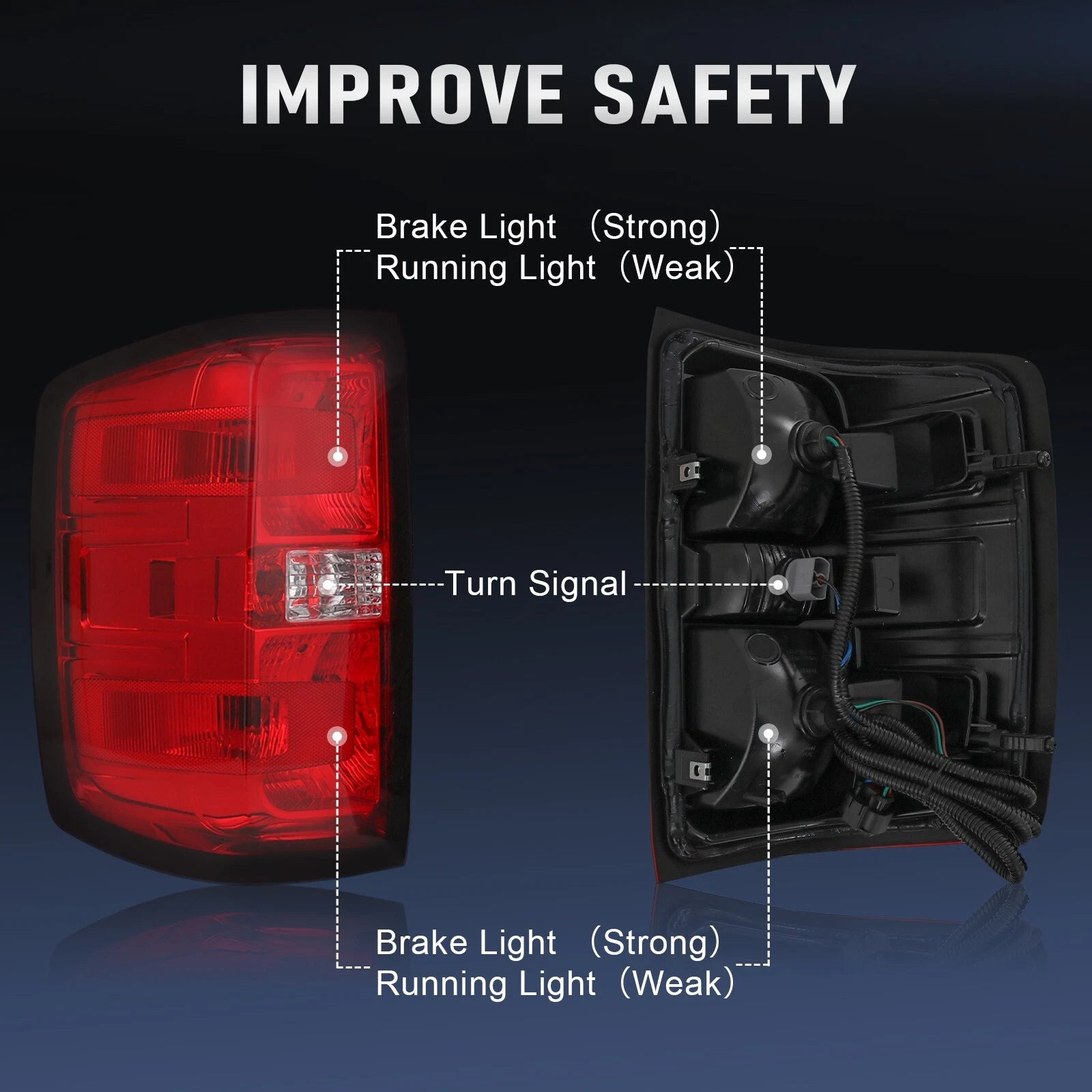 Pair Tail Lights for GMC Sierra 3500 (2015-2019)