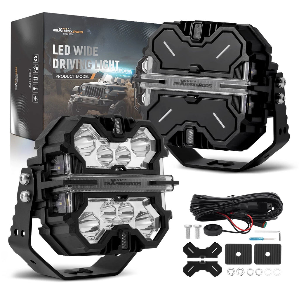 7-Inch 252W Square LED Light Pods for Side Shooter DRL (2019–2021)