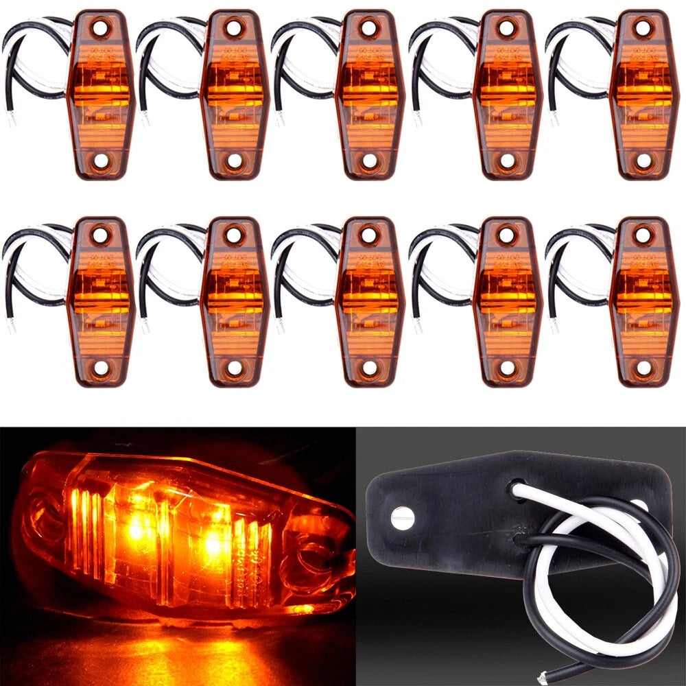 10pcs Amber 2Diode LED Clearance Lamp for Universal Trucks (Year Range)