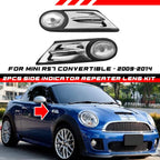 2X Side Indicator Repeater Lens Kit for Mini Cooper R56/R57 (2007–2014)