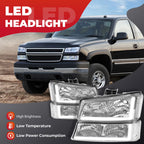 LED DRL Headlight Bumper Lamps for Chevy Silverado Avalanche 1500-3500 (2003-2007)