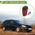 Gear Shift Knob Cover for Chevrolet Malibu (2016–2020) Black Red Faux Leather