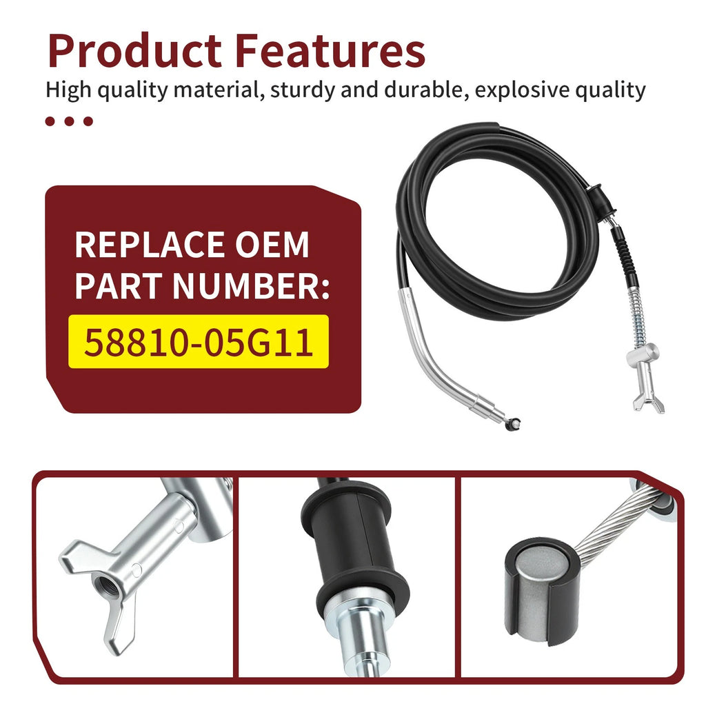 Rear Park Hand Brake Cable for Suzuki Ozark 250 LT-F250 (2007–2014) 58810-05G11