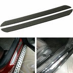 2x Door Scuff Sill Plate Guard Panel Protect Trim Cover Universal (Carbon Fiber)