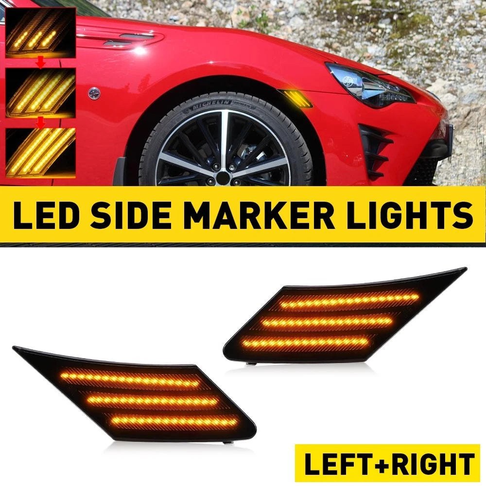 2Pcs Amber Dynamic Front Side Marker Light for Subaru BRZ (2013–2020)