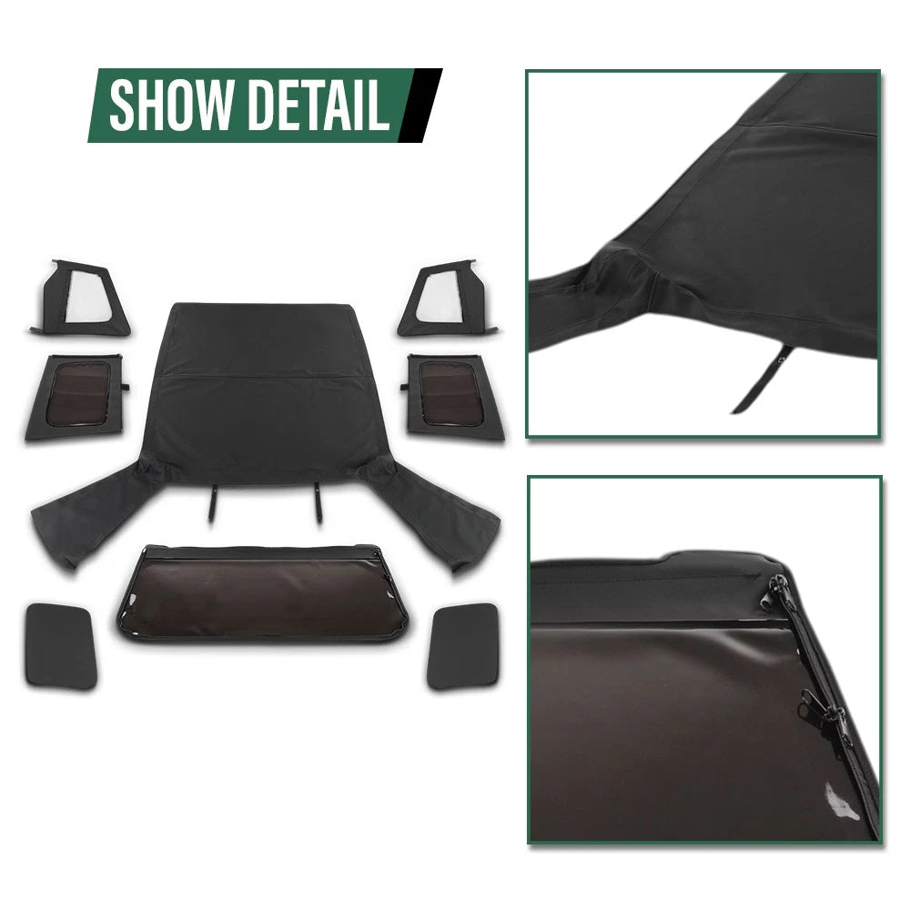 Soft Top with Tinted Windows for Jeep Wrangler YJ (1987–1995)