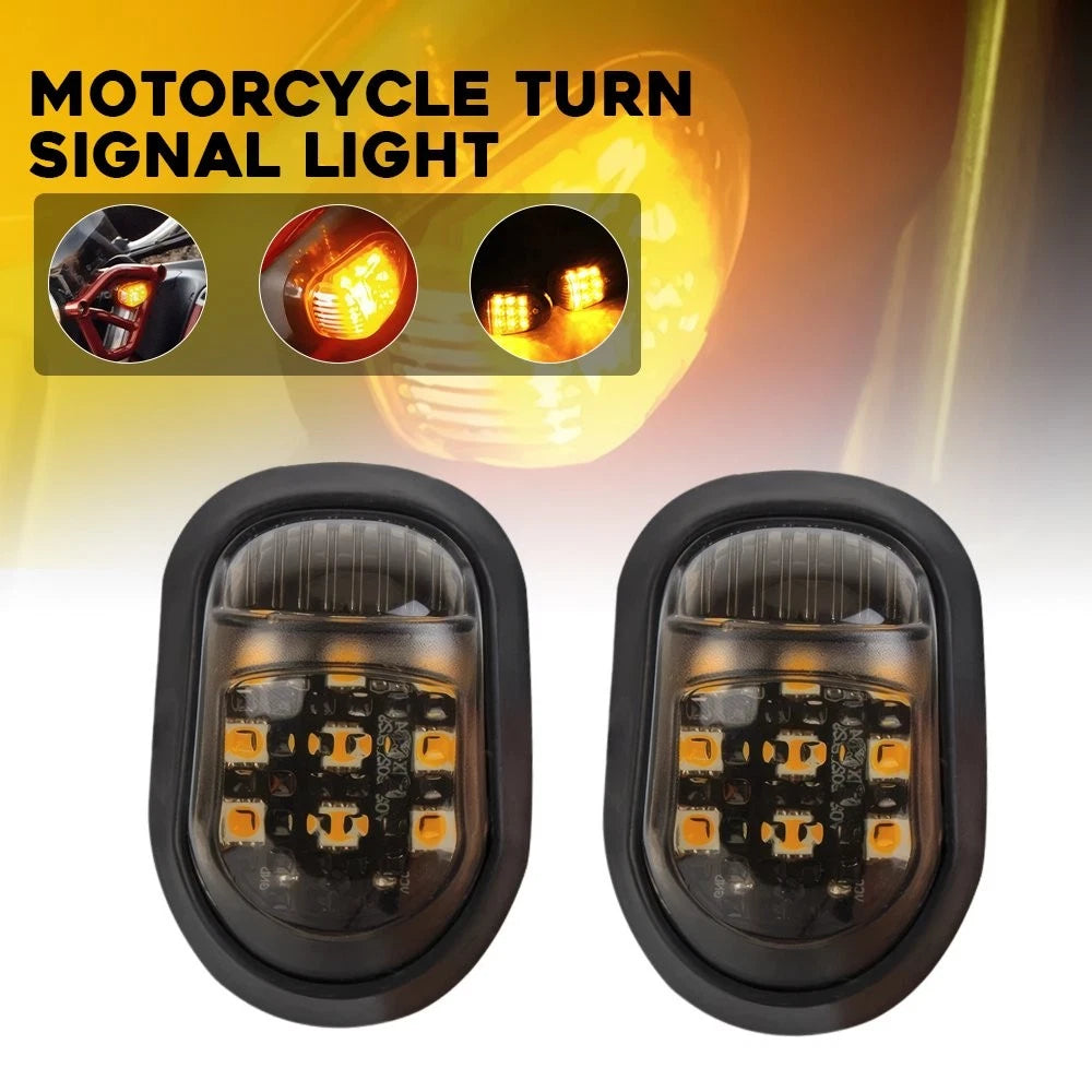 LED Turn Signal Indicator Amber Light for Universal Motorcycle (12V)