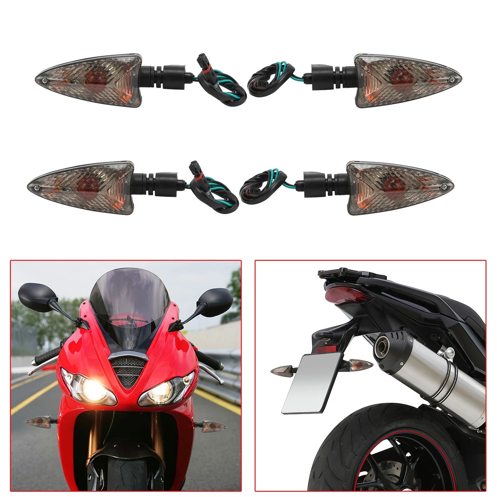 Set of 2 Front Rear Turn Signal Lights for Triumph Tiger 800 1050 (2011–2015)