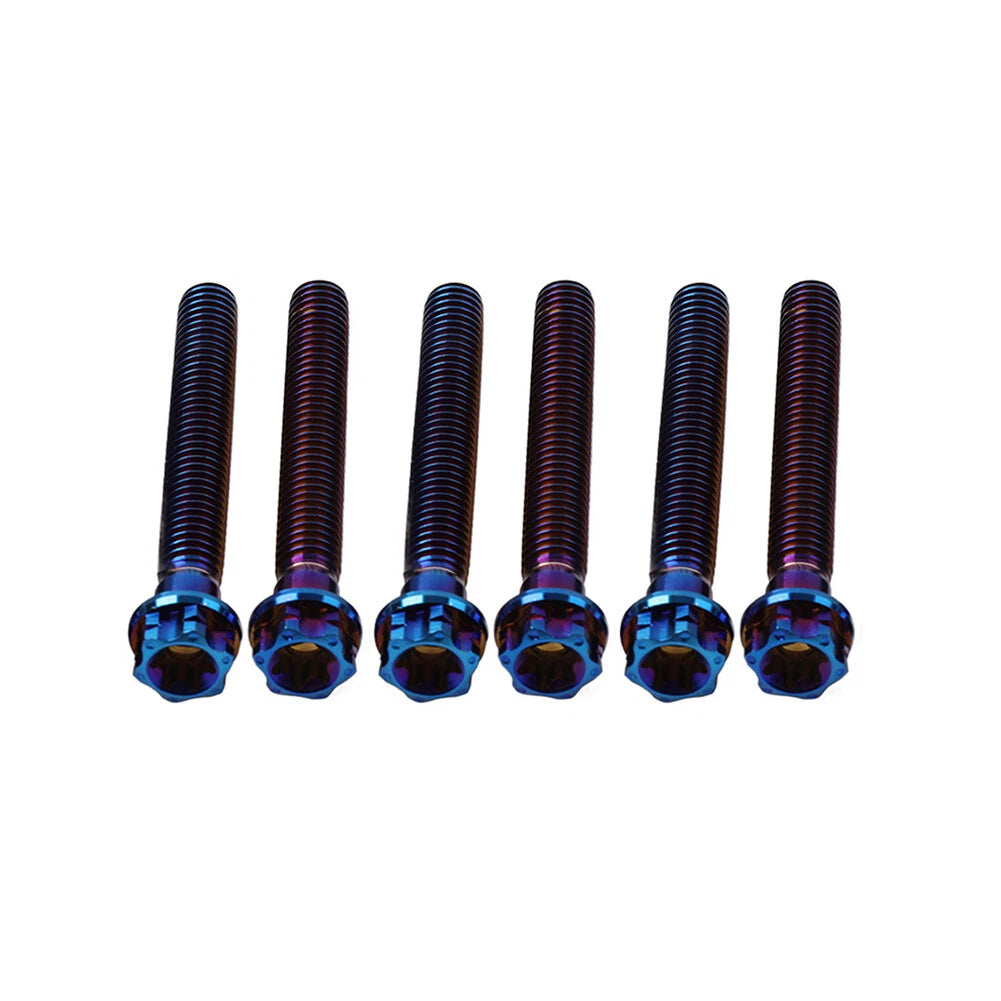 Set of 6 Titanium Torx Head Flange Screws M6x55mm for Motorcycle Bike GZ