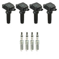 Set of 4 NGK Ignition Coils & Iridium Spark Plugs for Ford Explorer Fusion MKZ Mustang